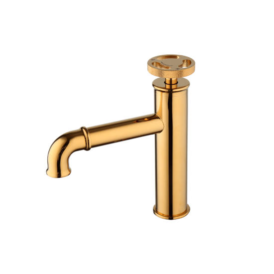 Wastafelkraan goud industrieel
