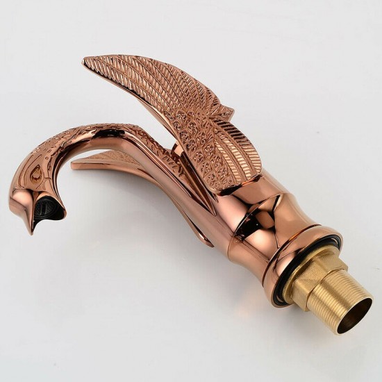 Zij aanzicht rose gouden wastafelkraan