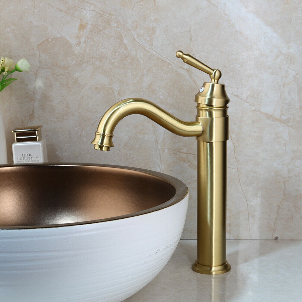 uit innovatie Schema Geborsteld gouden mengkraan - Geborsteld goud - Goudenkranen.nl | De Gouden  kranen en douche-set specialist van Nederland