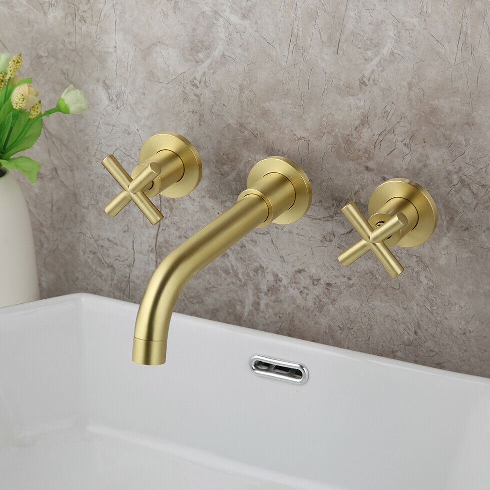 hangen media vervangen Muurkraan mat goud - Geborsteld goud - Goudenkranen.nl | De Gouden kranen  en douche-set specialist van Nederland